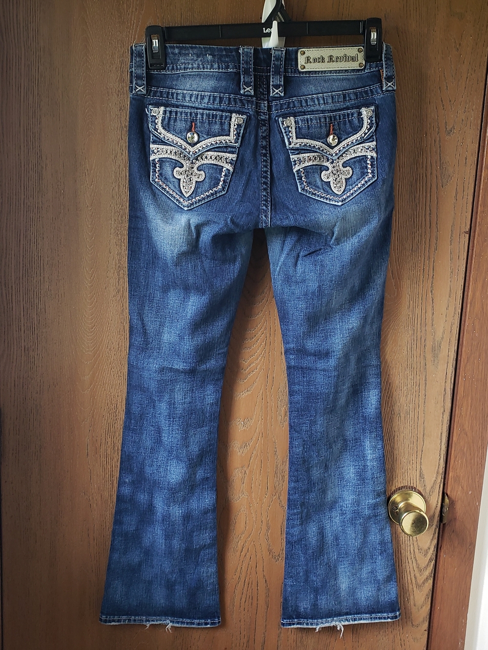 Rock Revival Womens Esther 27 Mid Rise Boot Blue Jeans